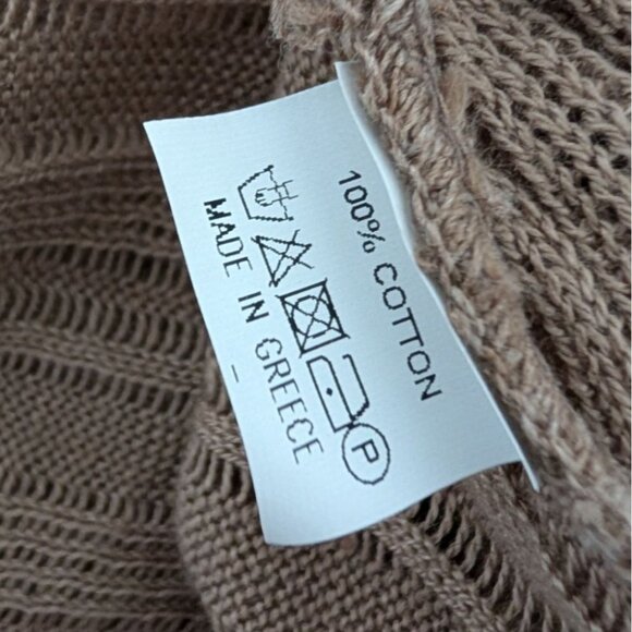 John P Greece Cardigan Womens Size Medium Brown Neutral Tie Front Shawl Shrug - Picture 4 of 11